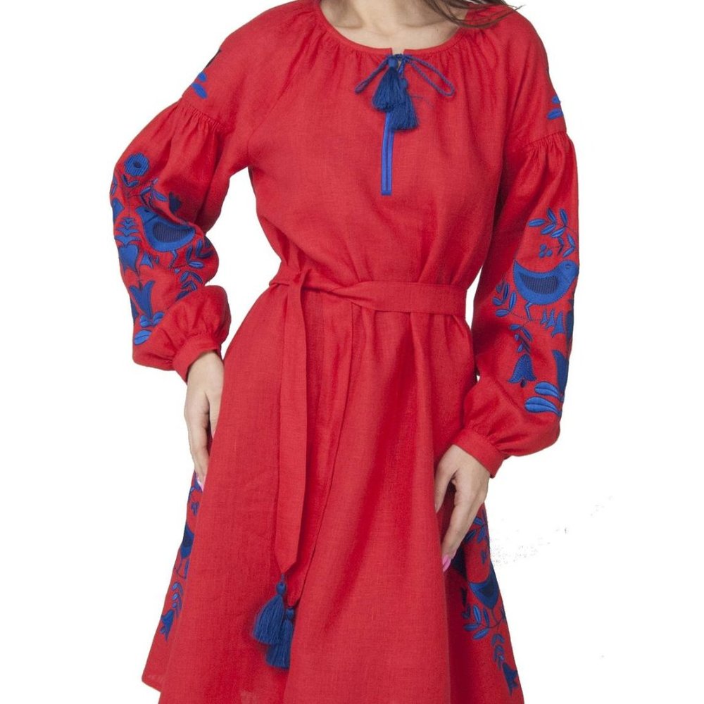 Embroidered Boho Ukrainian Vyshyvanka Dress